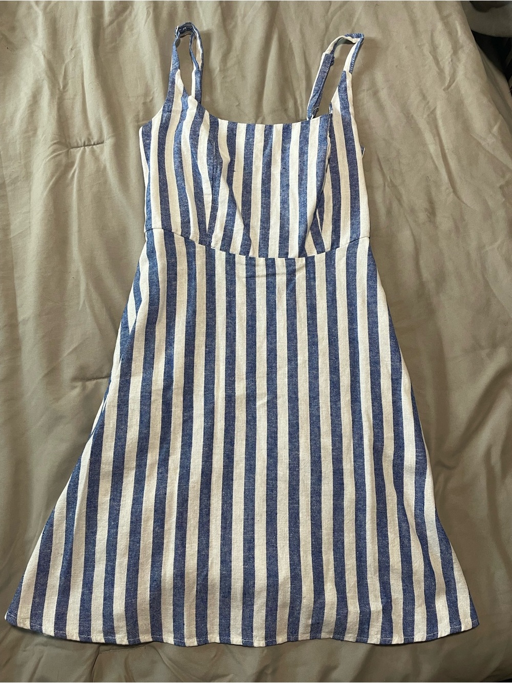 Old Navy Blue and White Striped Mini Dress